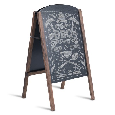 Costway 31.5'' Wood A-Frame Chalkboard Menu Sign Board Sidewalk Wedding Signage