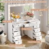 GustoWave Vanity Desk with Power Outlet, 11 Drawers Makeup Vanity with Mirror and 12 LED Lights, 3 Lighting Modes, Glass Top Vanity Set,Dressing Table - 2 of 4