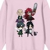 Black Butler Chibi Characters Crew Neck Long Sleeve Cradle Pink Adult Sweatshirt - 2 of 3