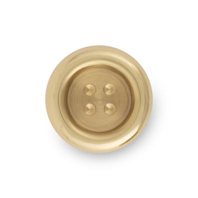Dritz Brass Button Knob Bright Brass: Gold Cabinet & Dresser Knobs, Drawer Pulls, Brass Plated, 1 Pack