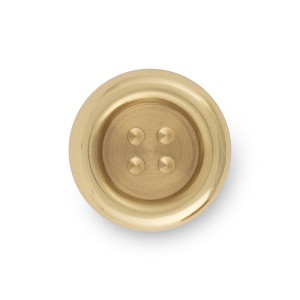 Dritz Brass Button Knob Bright Brass: Gold Cabinet & Dresser Knobs, Drawer Pulls, Brass Plated, 1 Pack - 1 of 4