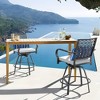 Yaheetech 2pcs Outdoor Patio Bar Stools with Cushions, Cream - 2 of 4