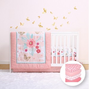 The Peanutshell Aflutter Crib Bedding Set, 4pc to 12 Pc, For Girls - 1 of 4