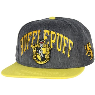Harry Potter Snapback House Target Embroidered Hufflepuff Hat Cap Adjustable : Grey Crest