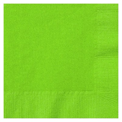 50ct Lime Green Cocktail Beverage Napkin