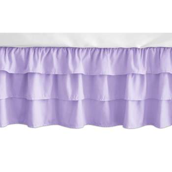 Sweet Jojo Designs Girl 3 Tiered Ruffle Crib Bed Skirt Butterfly Collection Solid Purple