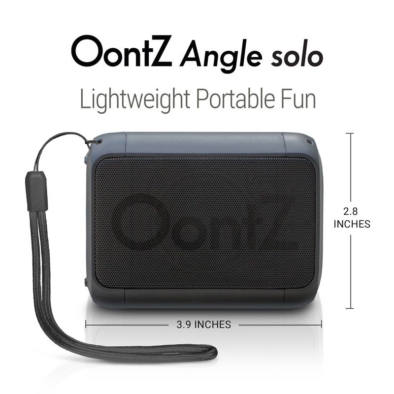 OontZ Solo Bluetooth Speaker, IPX5 Water Resistant, 5 Watts, 100' Wireless Range, Black, 5 of 9