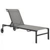 vidaXL 2-Piece Sun Lounger Set with Side Table - Adjustable Backrest, Portable, Textilene & Steel, Ideal for Patio/Garden - 3 of 4