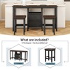 3-piece Counter Height Wood Dining Table Set with Cabinet, 2 Storage Drawers and 2 Stools for Dining Room Decoration Living Room Kitchen - 4 of 4
