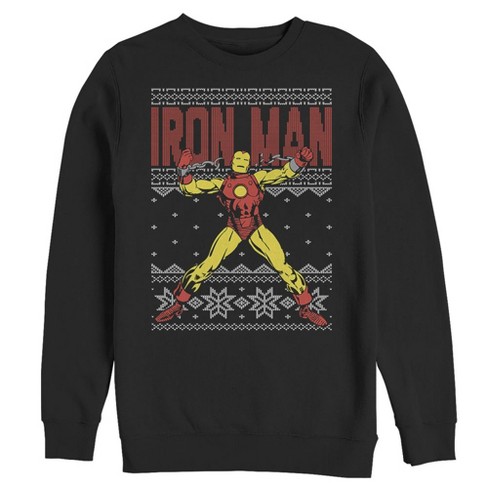 Men's Marvel Ugly Christmas Iron Man Sweatshirt - Black - 2x Large : Target