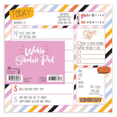 Undated Square Super Stripe Weekly Schedule Pad - The Time Factory