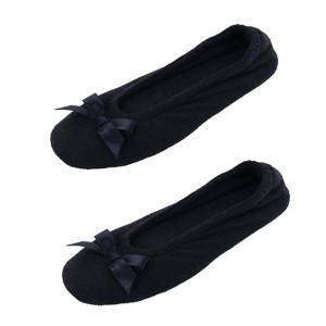 CTM Women's Terry Ballerina Slipper House Shoe (Pack of 2) - 1 of 4