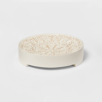 Carved Medallion Soap Dish White - Threshold™
