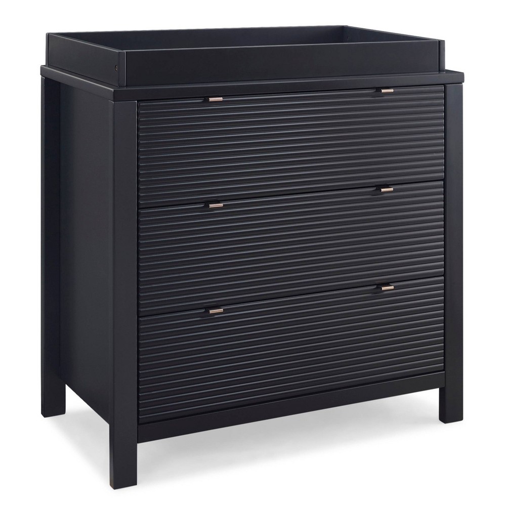 Delta Children Cassie 3 Drawer Dresser with Changing Top - Greenguard Gold Certified - Midnight Gray -  86862281