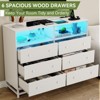 Wide 6-Drawer Dresser w/ Charging Station, LED Lights - Modern Large Storage Cabinet, Wood Chest for Bedroom - 3 of 4