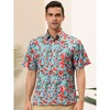 Lars Amadeus Men's Summer Floral Print Short Sleeve Button Down Beach Hawaiian Casual Shirt - 2 of 4