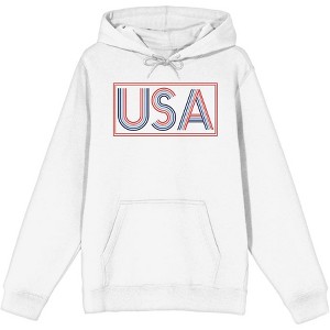 Americana USA Neon Sign Adult Long Sleeve Hoodie - 1 of 2