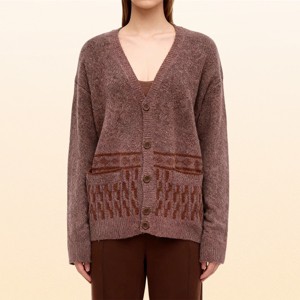 EadianDree Womens Jacquard Cardigan Sweater V Neck Long Sleeve