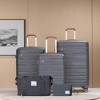 Vynxaria 5-Piece Dark Grey PP Hardshell Luggage Set 20/24/28" Suitcases Travel Bag Toiletry Pouch TSA Lock - 2 of 4