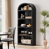 71" Tall Arched Bookshelf, 5 Tier Wooden Bookcase with Open Shelves, Freestanding Display Storage Cabinet for Living Room Home Office - 2 of 4