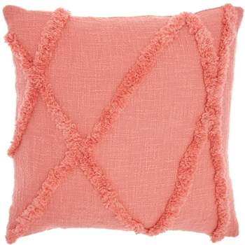 18"x18" Life Styles Distressed Diamond Square Throw Pillow Coral - Mina Victory