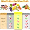 Play Kitchen Accessories, Wooden Food, Cooking Set with Stainless Steel Pots, Apron, Chef Hat, Cutting Food Playset - 3 of 4