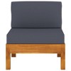 vidaXL Wooden Garden Sofa Dark Grey Solid Acacia Wood, 100% Polyester Fabric - 4 of 4