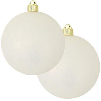 10/8/6/4cm White Christmas Balls Ornament for Tree 6Pcs