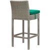 Modway Conduit Bar Stool Outdoor Patio Wicker Rattan Set of 2 - Light Gray Green - Powder-Coated Aluminum Frame , Frame:Aluminium tube, Wintech Light - 4 of 4