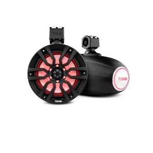 DS18 Marine and Powersports Empty Tower Speaker Pod 8 , LED RGB Lights and Grill - 1 of 3
