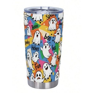 Mocamel Cute Colorful Ghost Halloween 20Oz Stainless Steel Vacuum Insulated Tumbler Coffee Cup For Home Office, Halloween Gift - 1 of 4