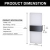 DORESshop 11 in. 8-Watt Black Rectangle Indoor/Outdoor Integrated LED Lantern Wall Sconce, 6000K for Bedroom, Bathroom (2-Pack) - 4 of 4