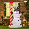 Whisen 5FT Christmas Inflatables Outdoor Decorations Santa and Penguin Standing in Sock with Candy Cane Gift Box - Red - 2 of 4