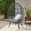 Coolbibila Indoor Rattan Egg Chair Lounge Seat Chair,Wicker Teardrop Chair,Outdoor Patio Garden Egg Chair With Stand and Waterproof Cushion - 3 of 4