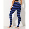 INSPIRE CHIC Women's Printed Stripe High Waist Elastic Waistband Yoga Stirrup Pants - 4 of 4