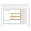Full Size Wood Loft Bed with Wardrobe, Shelves and Cabinet - 3 of 4
