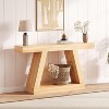 Farmhouse Console Table,2-Tier Wooden Trapezium Sofa Table with Open Storage Shelf - 4 of 4