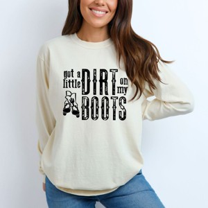 Simply Sage Market Got A Little Dirt On My Boots Garment Dyed Long Sleeve - 1 of 4