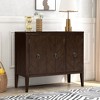 Accent Storage Cabinet MDF Storage Chest With Adjustable Shelf 3 Doors Kitchen Buffet Sideboard Entryway Console Table - 2 of 4