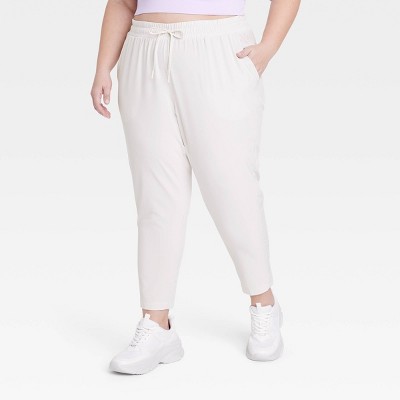 Women's Stretch Woven High-Rise Taper Pants - All In Motion™ Taupe 1X