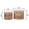 Angel Sar Nesting Coffee Table Set of 2, Modern Round Burl Wood Tables for Living Room, Bedroom or Office, Small Space Drum Tables - 3 of 4