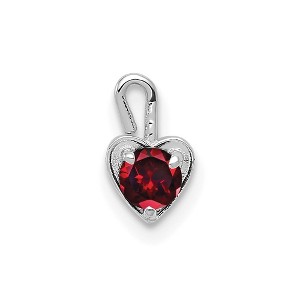 Black Bow Jewelry Jan Synthetic Garnet 14k White Gold Heart Pendant Enhancer, 5mm - 1 of 4