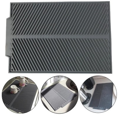 LunaLulinlk Dish Drying Mat Drain Mat,Rectangel Silicone Mat Heat Resistant Slip-Proof Tray for Kitchen Counter