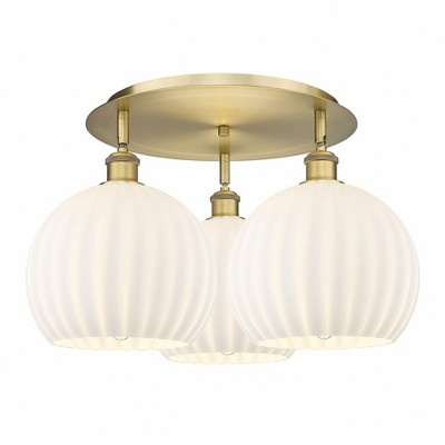 White Venetian - 3 Light Flush Mount In Modern Style-12.75 Inches Tall and 21.75 Inches Wide