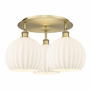 White Venetian - 3 Light Flush Mount In Modern Style-12.75 Inches Tall and 21.75 Inches Wide - 1 of 1