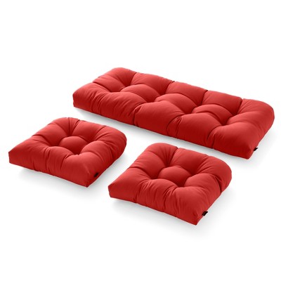 Outdoor Chair Cushions,3 Piece Loveseat Outdoor Cushions Set,Tufted/Wicker Patio Cushion for Patio Furniture All Weather,44"x19"x5"