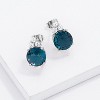 Slickblue Blue Green CZ Stud Earrings – Rhodium Finish, 6.16 Ct, Elegant Jewelry with White Cubic Zirconia for Women - 3 of 3