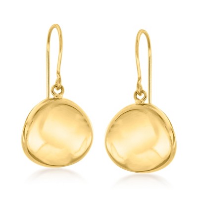 Ross-Simons 14kt Yellow Gold Disc Drop Earrings