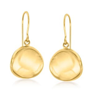 Ross-Simons 14kt Yellow Gold Disc Drop Earrings - 1 of 3