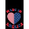 Stars & Stripes Heart Made In America Men's Black Sleep Pajama Shorts - 2 of 4